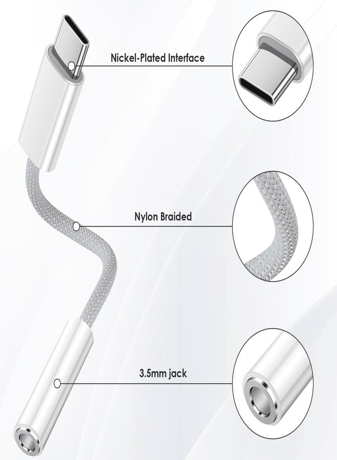 SAISN USB C to 3.5mm Jack Audio Adapter 2 Pack USB Type C to Headphone Aux Jack Adapter Dongle Cord Compatible with iPhone 15 Pro Max, Samsung Galaxy S24 S23 Ultra, iPad Pro, MacBook - Image 4