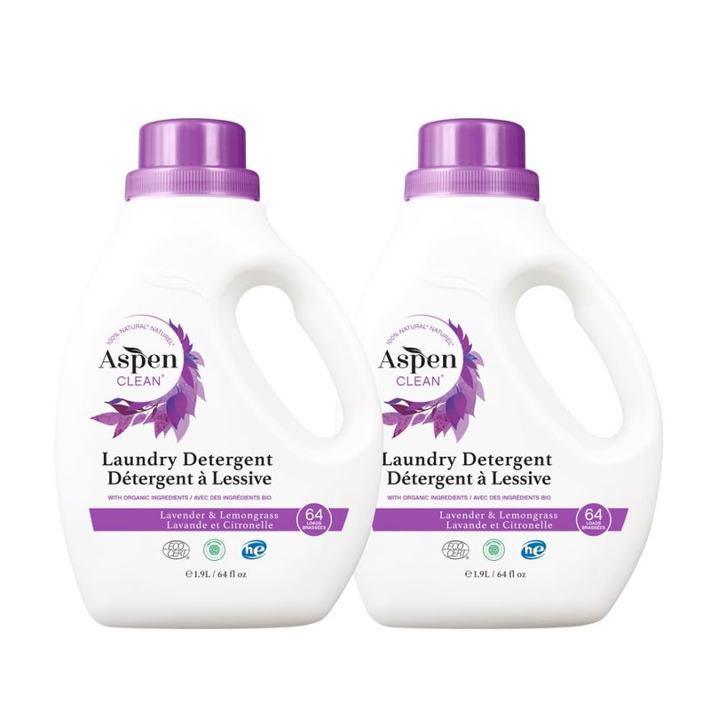 AspenClean Natural Laundry Detergent Eucalyptus  Rosemary  100 Natural Organic HE Liquid Laundry Detergent  Vegan CrueltyFree Biodegradable  Safe for Babies Pets  Kids  EWG Certified 2