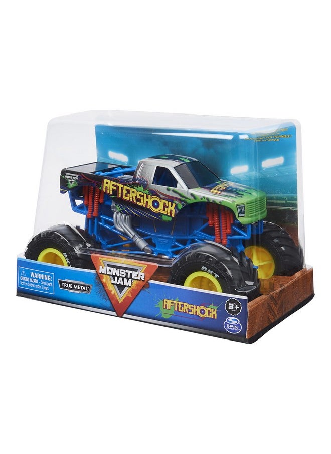 SPIN MASTER Monster Jam Official Aftershock Monster Truck - Aftershock Collector 1:24 Scale Die-Cast Vehicle - Chrome Rims and BKT Tread Tires for Use in All Playsets - Collectible for Fans & Birthday Parties  - Image 4
