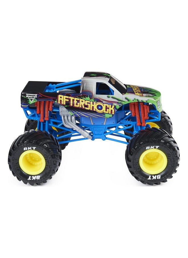 SPIN MASTER Monster Jam Official Aftershock Monster Truck - Aftershock Collector 1:24 Scale Die-Cast Vehicle - Chrome Rims and BKT Tread Tires for Use in All Playsets - Collectible for Fans & Birthday Parties  - Image 3
