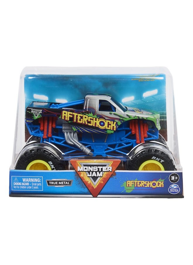 SPIN MASTER Monster Jam Official Aftershock Monster Truck - Aftershock Collector 1:24 Scale Die-Cast Vehicle - Chrome Rims and BKT Tread Tires for Use in All Playsets - Collectible for Fans & Birthday Parties  - Image 1
