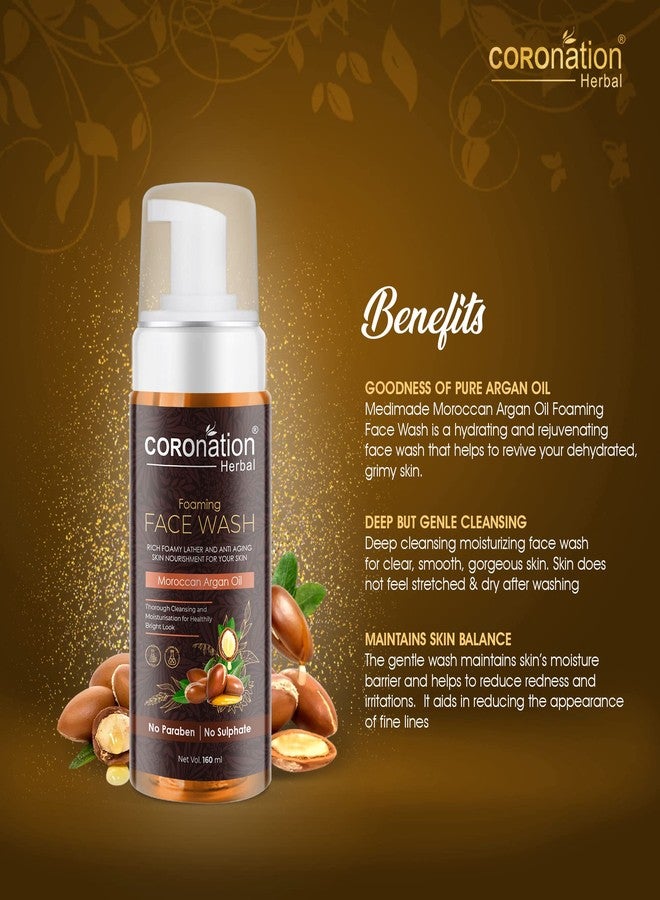 COROnation Herbal غسول الوجه الرغوي بزيت الأرغان المغربي من كورونيشن، بتركيبة عشبية مضادة للشيخوخة، للرجال والنساء | تنظيف عميق وترطيب | يتحكم في التجاعيد والخطوط الدقيقة وعلامات الشيخوخة المبكرة | ترطيب وتغذية عميقة - Image 3