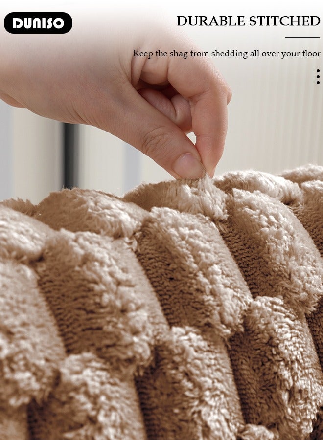 DUNISO 3 Piece Bathroom Rug Set Includes Bath Rug, Contour Mat and Toilet Lid Cover, Super Soft Water Absorbent & Non-Slip Bath Mats for Bathroom Floor, Tub and Shower Room, Machine Washable - Image 3