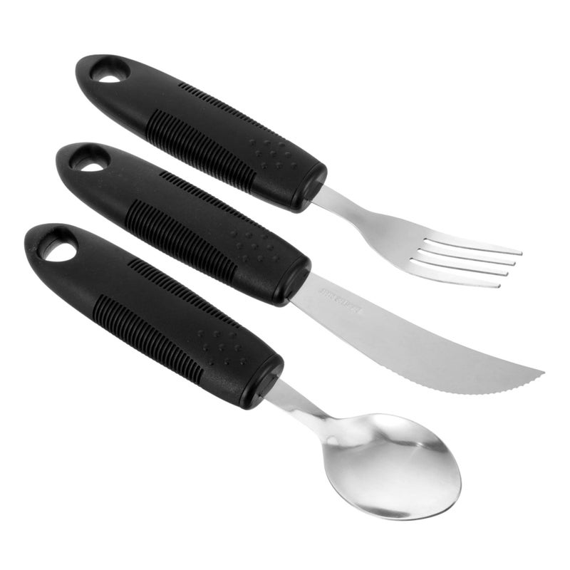 Anti Skid Ergonomic Stainless Steel Adaptive Utensils For Elderly Portable Dining Set - Image 2