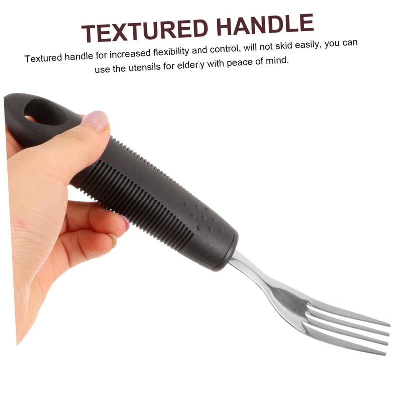 Anti Skid Ergonomic Stainless Steel Adaptive Utensils For Elderly Portable Dining Set - Image 5