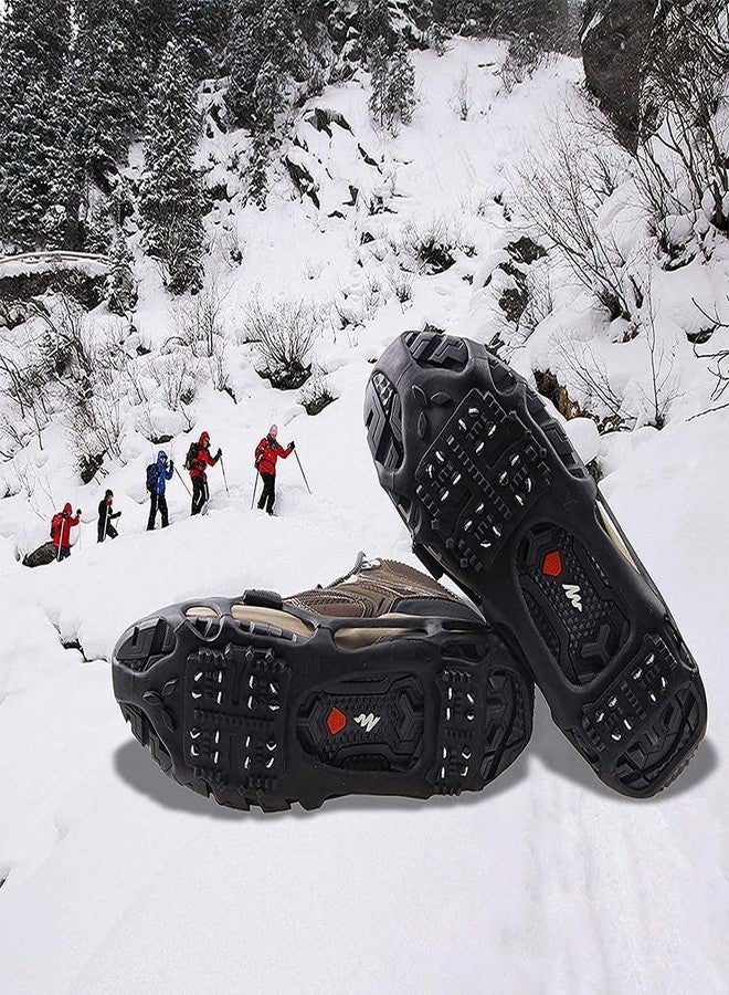 Linist Anti-Slip Ice Cleats for Shoes & Boots | 24 Manganese Steel Spikes with Adjustable Straps | Heavy-Duty Ice Traction Cleats for Hiking, Walking, Trekking, Climbing | Snow Grips (M-36 to 41) - Image 4