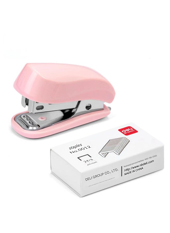 Deli - Deli Mini Stapler With 640 Standard Staples, 12 Sheet Capacity Desktop Stapler For Student, Office - Image 1