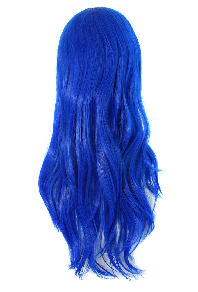 MapofBeauty MapofBeauty (Blue) - 28" 70cm Long Curly Hair Ends Costume Cosplay Wig (Navy Blue)  - Image 2