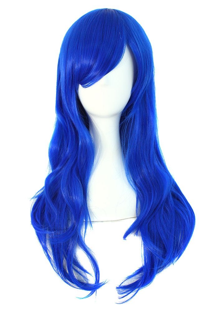 MapofBeauty MapofBeauty (Blue) - 28" 70cm Long Curly Hair Ends Costume Cosplay Wig (Navy Blue)  - Image 1