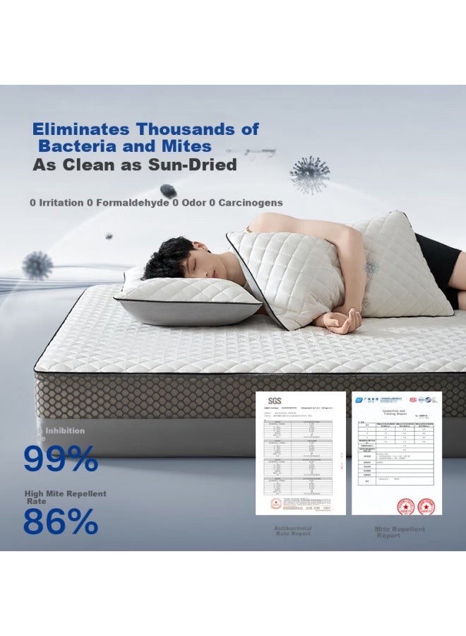 Mlily A-class Pure Cotton Fitted Sheet Mattress Protector Anti-mite Antibacterial 1.5m X 2m White - Image 4