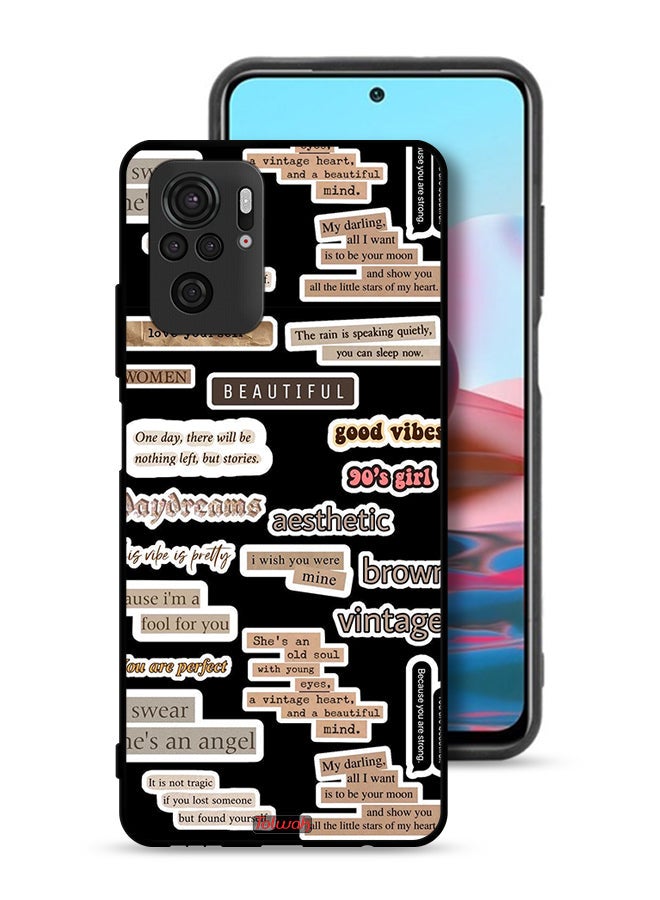 Tolwak Xiaomi Poco M5s Protective Case Cover Beautiful Quotes Stickers - Image 1