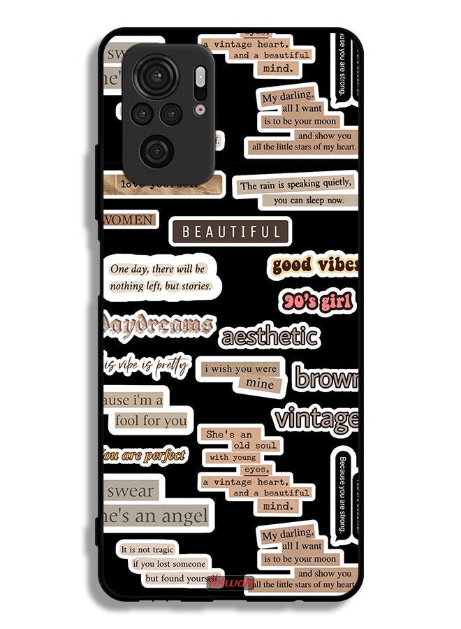 Tolwak Xiaomi Poco M5s Protective Case Cover Beautiful Quotes Stickers - Image 2