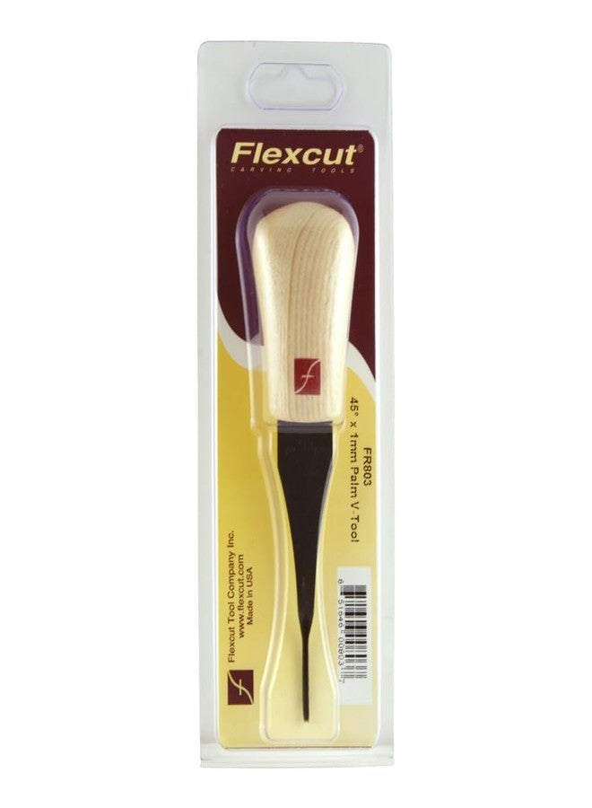 Flexcut Palm V-Tool, High Carbon Steel, Solid Ash Handle, 1 mm, 45 Degrees (FR803) - Image 3