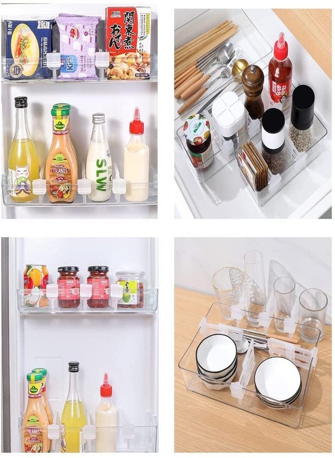 CELLEBII® Kitchen Refrigerator Internal Drawer Shelf Divider Clip Expandable Fridge Drawers Storage Partition Clips Space Dividing Bottle Food Packets Organizer for Refrigerator (4Pcs) - Image 5