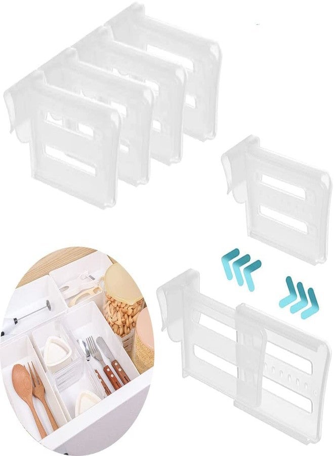 CELLEBII® Kitchen Refrigerator Internal Drawer Shelf Divider Clip Expandable Fridge Drawers Storage Partition Clips Space Dividing Bottle Food Packets Organizer for Refrigerator (4Pcs) - Image 2