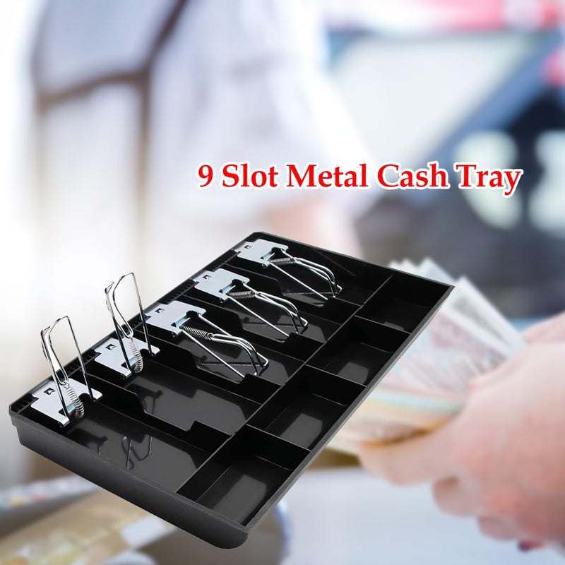 SUKHAD ABS Cash Drawer, 5 Cash and 4 Coin Compartment, Cashier Storage Tray | 40.4 X 24 X 3.5 cm | Black - Image 5