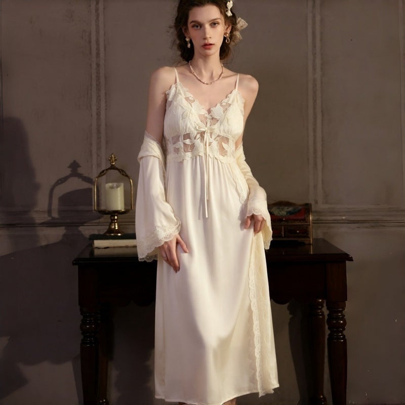 Chen Xie Summer Ice Silk Sexy Nightgown - Long Slip Dress for Home & Relaxation - Image 5