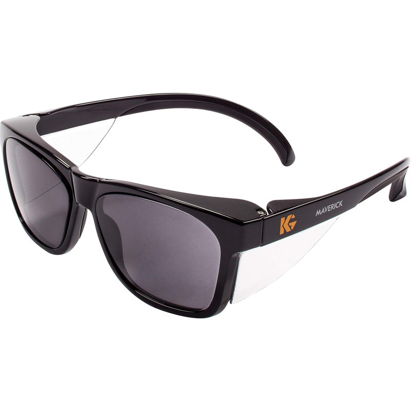KLEENGUARD KCC49311, Maverick Safety Eyewear, 1 / Each, Smoke Gray Body,Smoke Lens,Black Frame - Image 1