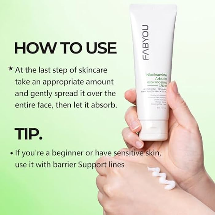 Fabyou Niacinamide Arbutin Glow Boosting Cream 2.71 fl oz - Korean Skin Care for Long-Lasting Hydration & Smooth, Even Skin Tone with 10% Niacinamide & Arbutin, Deep Moisture Cream for Face - Image 5