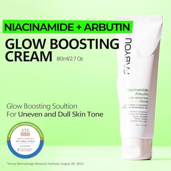 Fabyou Niacinamide Arbutin Glow Boosting Cream 2.71 fl oz - Korean Skin Care for Long-Lasting Hydration & Smooth, Even Skin Tone with 10% Niacinamide & Arbutin, Deep Moisture Cream for Face - Image 2