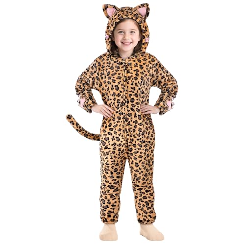 Joycover Cat Costume For Girls Onesie Leopard Costume Girls Leopard Cat Costume For Kids Dress Up Role Play Halloween Costumes For Girls Kids Aged 56 Size S - Image 1