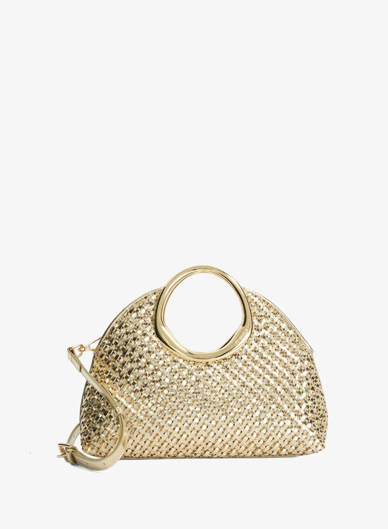 Embellished Handle Detail Clutch
