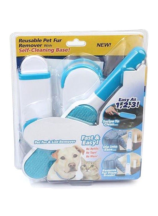 NIBEMINENT Double Sided Reusable Pet Fur Remover With Self-Cleaning Base Blue/White - Image 3