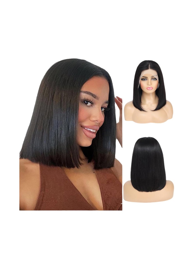 Art Show Hair - Short Bob Wig Human Hair 13x4 Frontal Bob Wigs Human Hair 180% Density Glueless Wigs Human Hair Pre Plucked Short Bob Wigs for Black Women (12 inch, 13x4 bob wig human hair) - Image 1