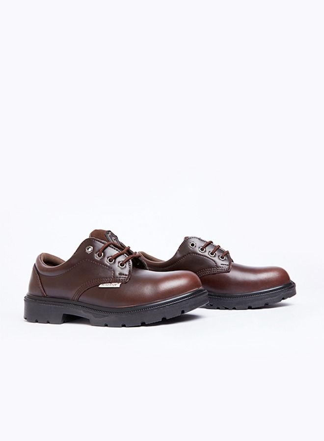 Gladiator 4002 Men’s Steel Toe Leather Safety Shoes, Brown, S3 SRC, Low Ankle, Lace-Up - Image 1