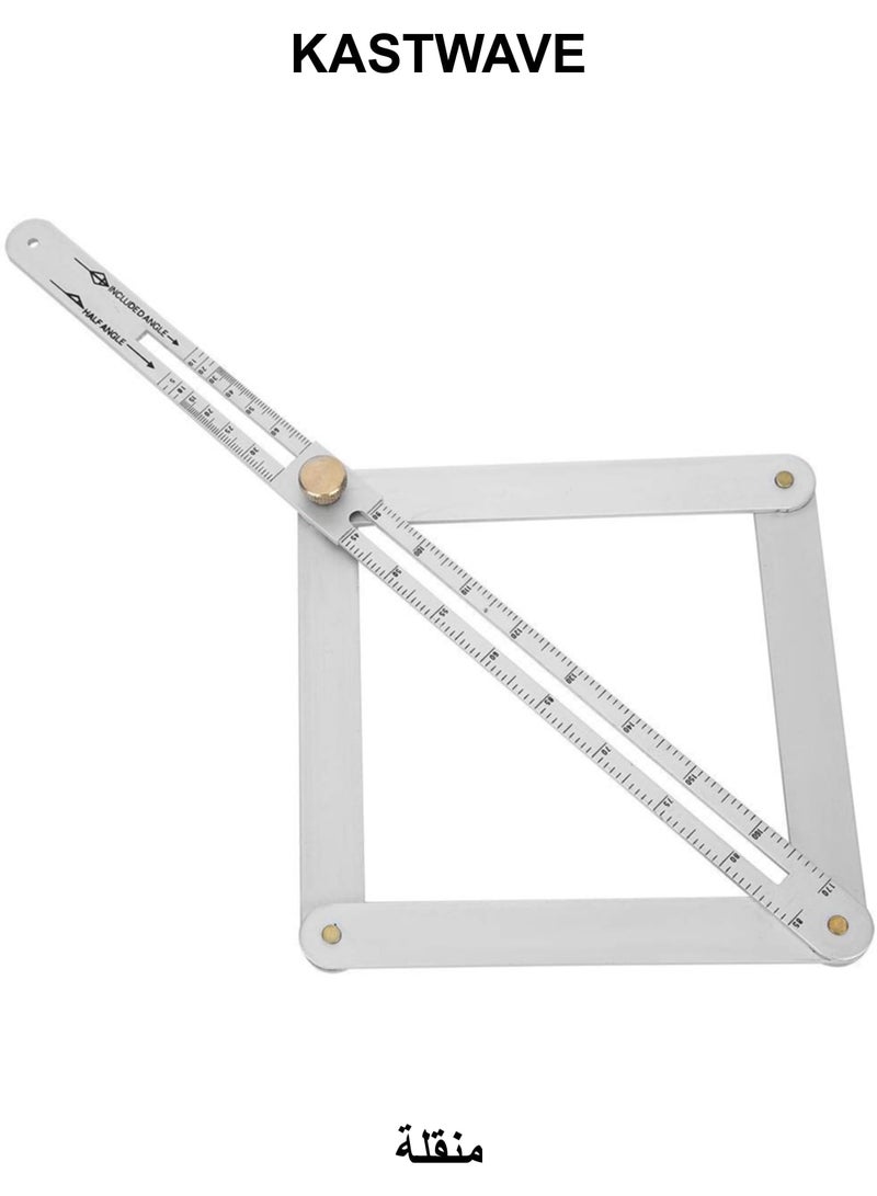 KASTWAVE Construction Protractors, Angle Protractor Angle Finder Ruler, Stainless Steel Protractor 0-170 Degrees, Universal Goniometer Angle Finder Tool for Carpenter, Diagonal Ceiling Profiler - Image 1