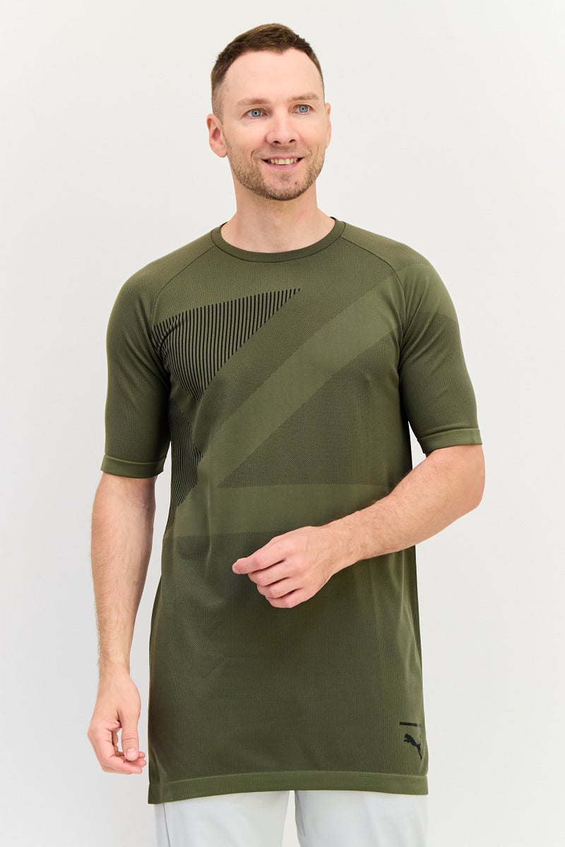 PUMA Men Sportswear Fit Short Sleeve Outdoor T-Shirt, Dark Olive - Image 1