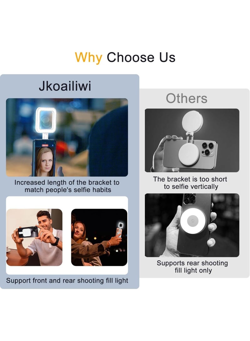 SOLARAE Magnetic Led Selfie Light for iPhone, Pocket Size Phone Fill Light with 6 Lighting Modes, Portable Cell Phone Light for Vlog Selfies TikTok Live Streaming Video Conference, Black - Image 3