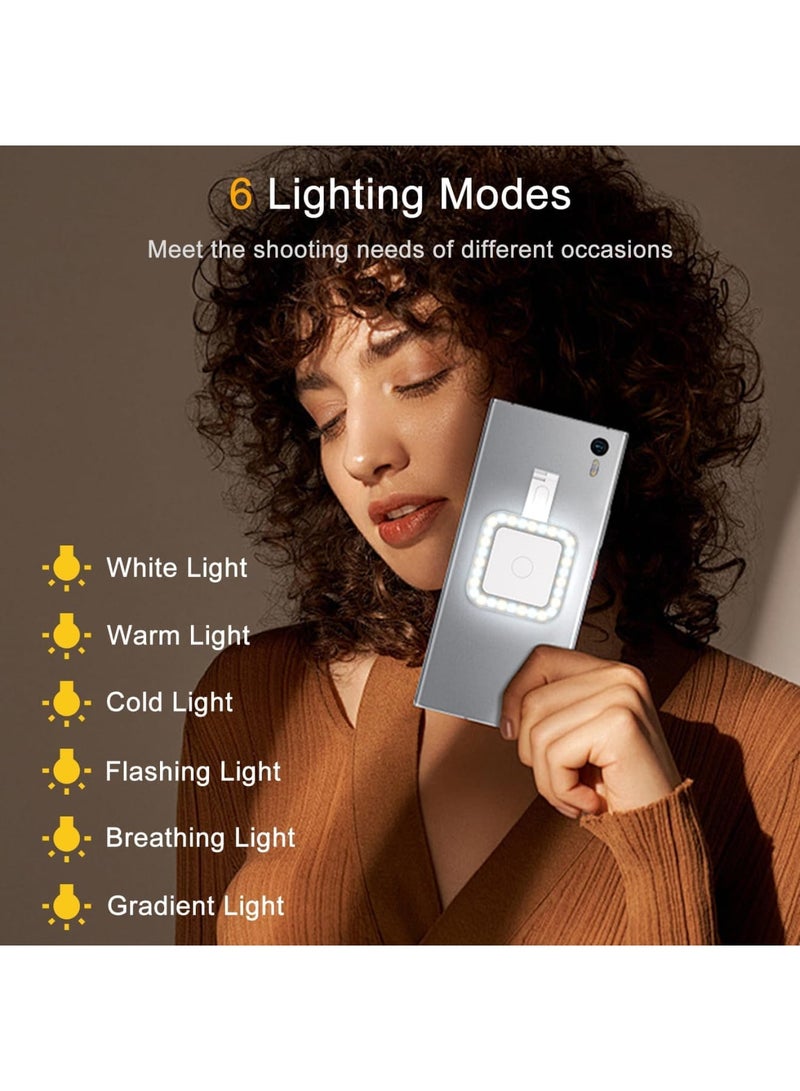 SOLARAE Magnetic Led Selfie Light for iPhone, Pocket Size Phone Fill Light with 6 Lighting Modes, Portable Cell Phone Light for Vlog Selfies TikTok Live Streaming Video Conference, Black - Image 4