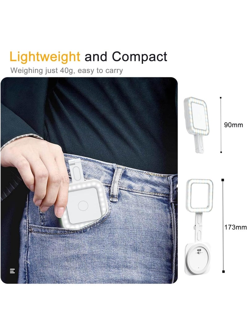 SOLARAE Magnetic Led Selfie Light for iPhone, Pocket Size Phone Fill Light with 6 Lighting Modes, Portable Cell Phone Light for Vlog Selfies TikTok Live Streaming Video Conference, Black - Image 5