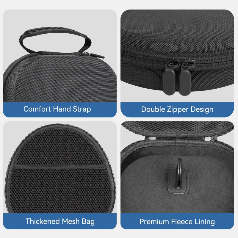 Polislime Case for Apple AirPods Max Headphones, Supports Sleep Mode, Hard Portable Carry Travel Cover Storage Bag with Silicone Ear Pad Case/Ear Cups Cover/Headband Covers Accessories for AirPods Max, Black - Image 5