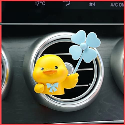 wolpin Car Decor For Car Dashboard Duckling With Car Unscented Air Fresheners 2 Tablets Fan Car Air Vent Interior Decoration Accessories Desk Decorative Showpiece,Cute Duck With Car Perfumes Diffuser - Image 1