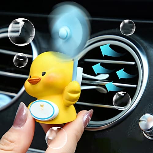 wolpin Car Decor For Car Dashboard Duckling With Car Unscented Air Fresheners 2 Tablets Fan Car Air Vent Interior Decoration Accessories Desk Decorative Showpiece,Cute Duck With Car Perfumes Diffuser - Image 2