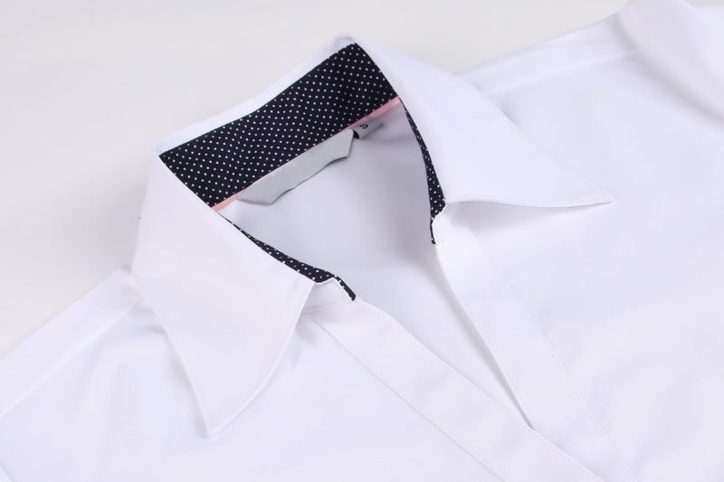 Alex Vando Womens Dress Shirts Wrinkle Free Stretch Button Down Shirt,White,XL - Image 3