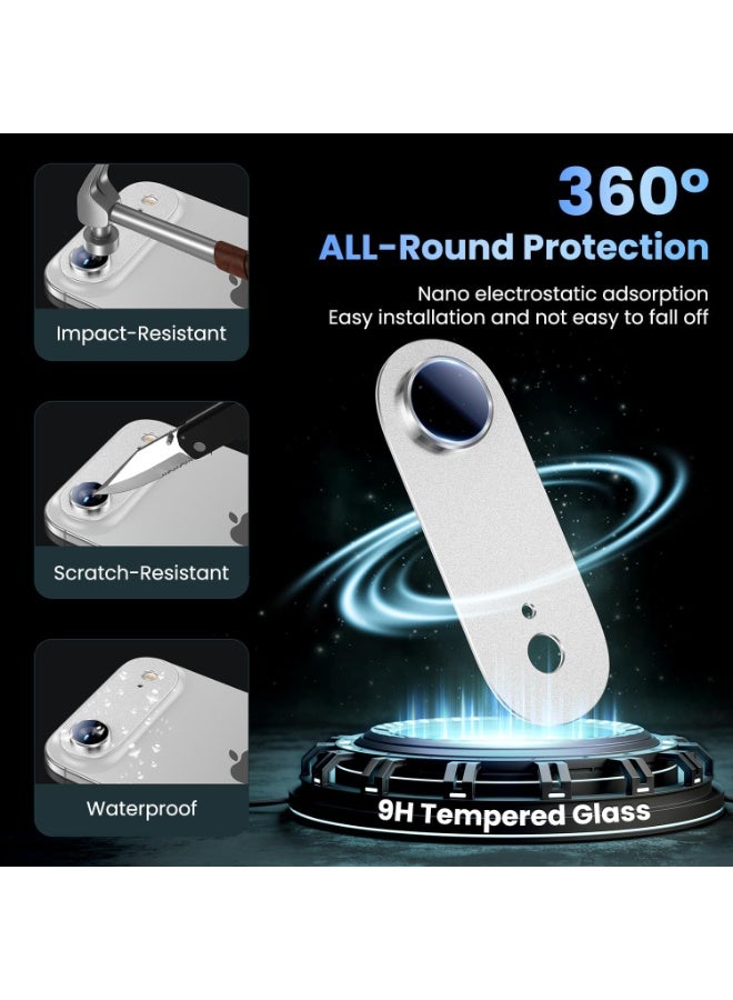 أكاليكس واقي عدسة الكاميرا لهاتف iPhone 17 Air، غطاء حلقي من الزجاج المقوى 9H بتغطية كاملة، لوحة معدنية غير لامعة، مناسب للحافظات، شاشة 6.5 بوصة، عبوة من قطعة واحدة (فضي) - Image 5