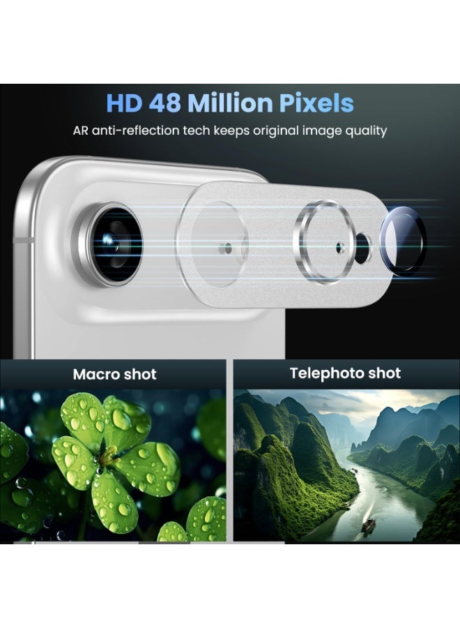 أكاليكس واقي عدسة الكاميرا لهاتف iPhone 17 Air، غطاء حلقي من الزجاج المقوى 9H بتغطية كاملة، لوحة معدنية غير لامعة، مناسب للحافظات، شاشة 6.5 بوصة، عبوة من قطعة واحدة (فضي) - Image 2