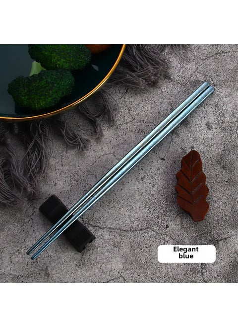 Premium Titanium Chopsticks Non-Slip Colorful Gift Set Blue-Ice Flower color titanium chopsticks