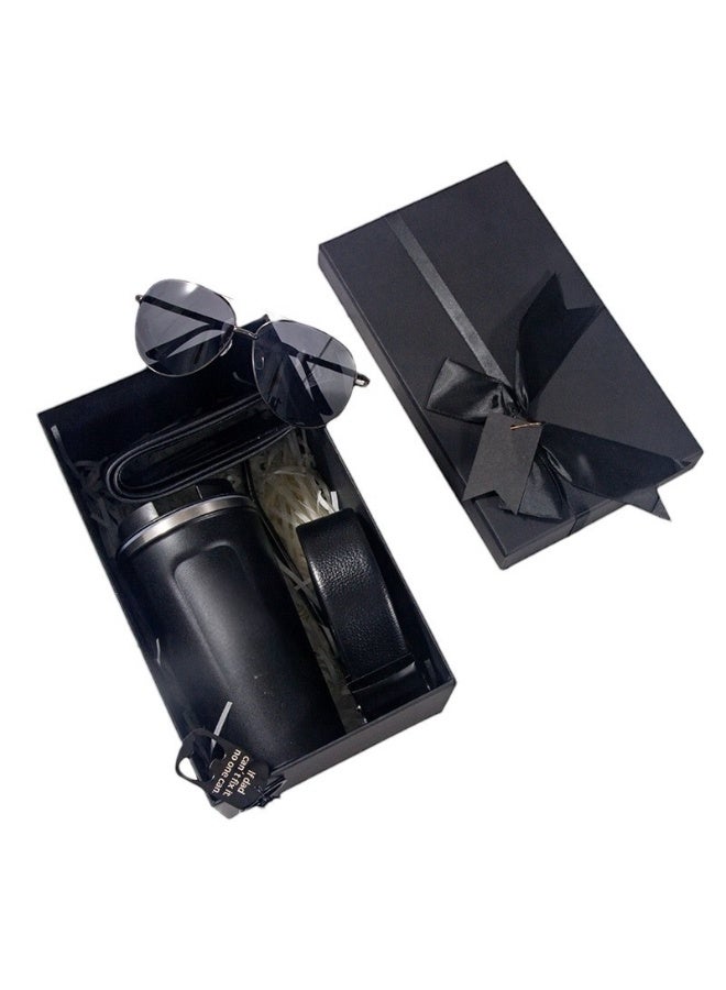 OLUDENIZ Gentleman’s Black Elegance Gift Set – Wallet, Sunglasses, Digital Temperature Display Coffee Tumbler & Accessories - Image 4