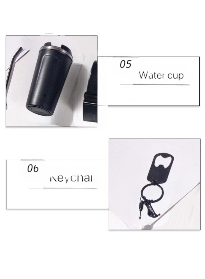 OLUDENIZ Gentleman’s Black Elegance Gift Set – Wallet, Sunglasses, Digital Temperature Display Coffee Tumbler & Accessories - Image 3