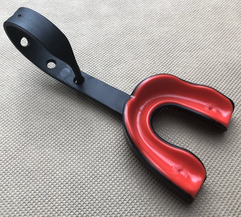 Oral Mart Black/Red Mouth Guard with Fixed Strap for Football, Ice Hockey, Lacrosse, Taekwondo (with Free Case) (Adult, Strapped) - Image 4