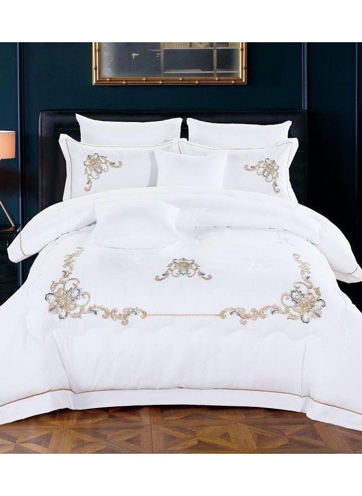 Dream Bell - Dream Bell 6 Pc Embroidery Cotton Comfy Comforter Set With Fiber Filling 5 - Image 1