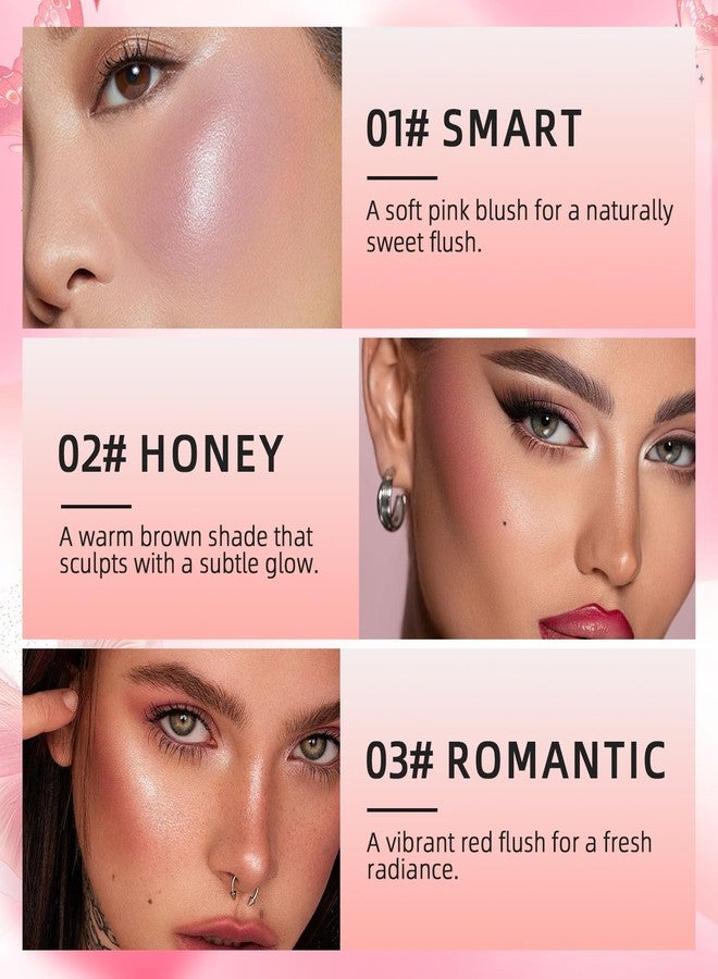 Euphily 4 Colors Cream Blush Palette for Cheek, Facial All in One Blush Makeup Palette, Long-lasting Blendable Matte Cheeks Makeup, Lightweight Moisturizing Face Make Up Made for Mature Skin 02# HONEY - Image 5