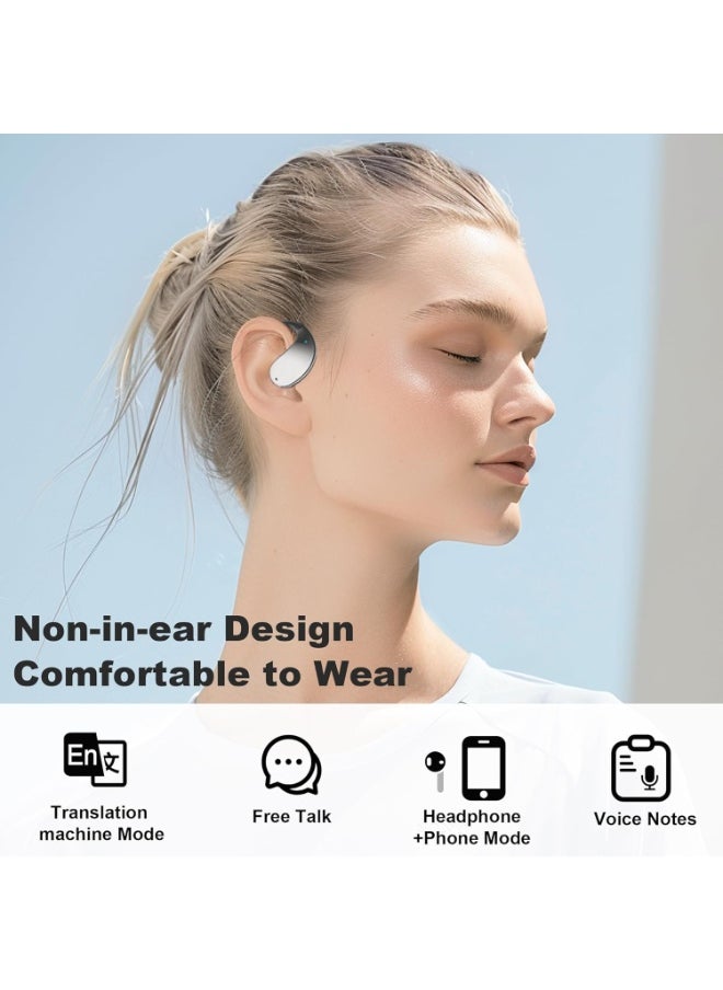JBLTM Wireless open-ear Bluetooth earbuds with ear hooks, painless wired earbuds, running sports earbuds, open-ear Bluetooth fitness earbuds, over-ear IPX5 waterproof earbuds, ENC noise-canceling wireless ear-hook earbuds with LED digital display, charging box, sweat-proof for running, suitable for sports runners, skin color  - Image 4