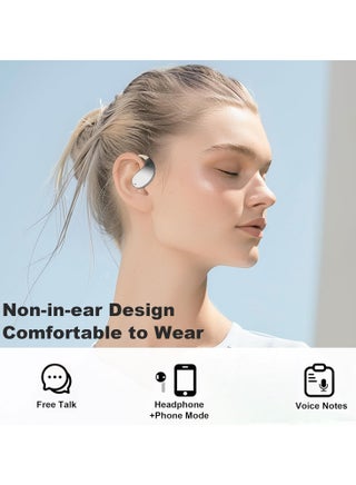 Wireless open-ear Bluetooth earbuds with ear hooks, painless wired earbuds, running sports earbuds, open-ear Bluetooth fitness earbuds, over-ear IPX5 waterproof earbuds, ENC noise-canceling wireless ear-hook earbuds with LED digital display, charging box, sweat-proof for running, suitable for sports runners, skin color - view 4