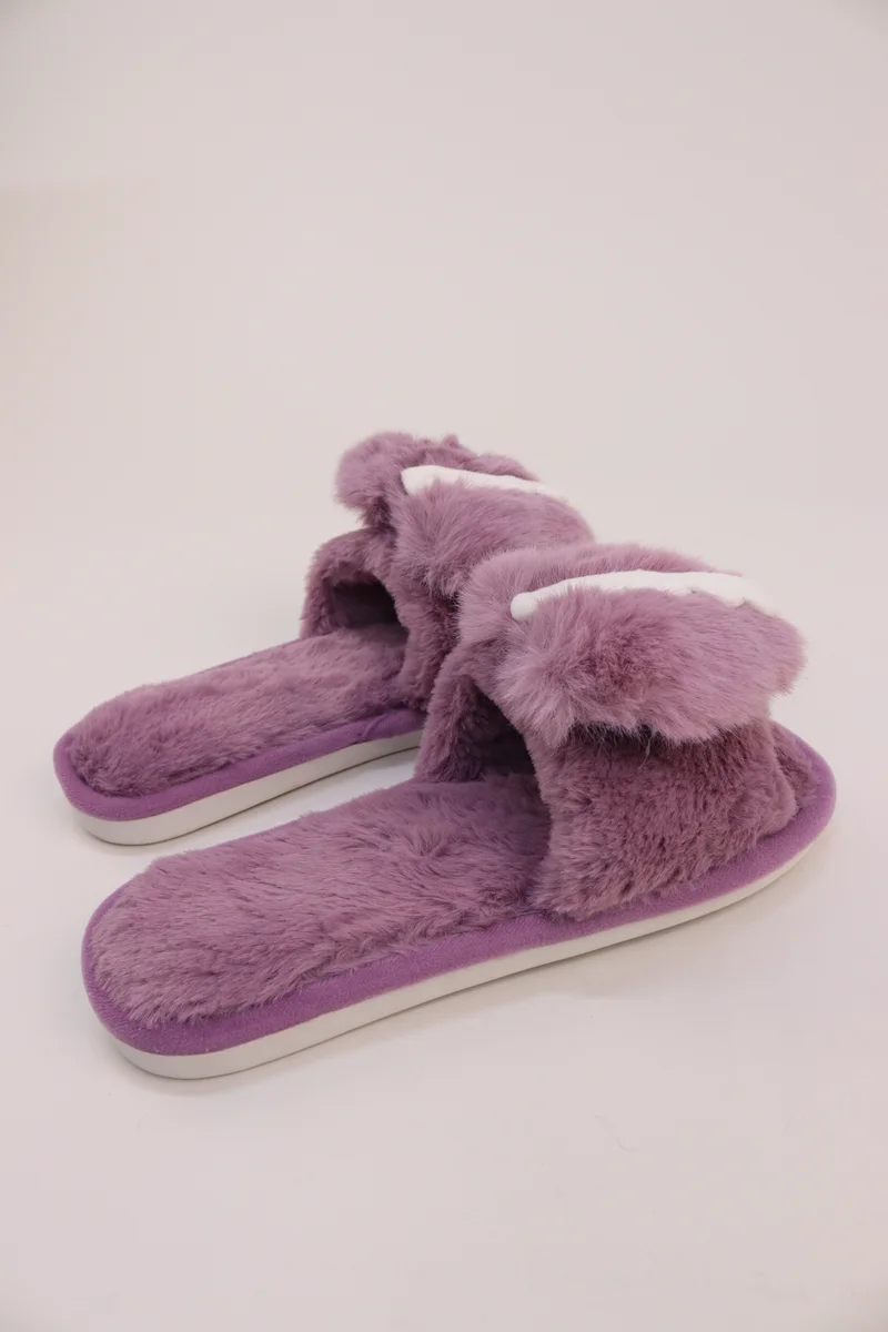 Viny PURPLE VINY Women's Plush Fur Home Slippers | Soft Teddy Bear Indoor Slippers | Cozy Carpet Slides for Daily Wear & All-Season Comfort for Women | Best Price UAE