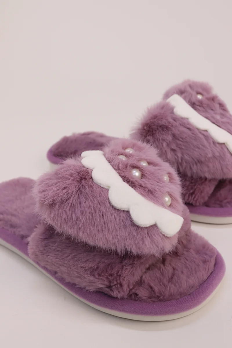 Viny PURPLE VINY Women's Plush Fur Home Slippers | Soft Teddy Bear Indoor Slippers | Cozy Carpet Slides for Daily Wear & All-Season Comfort for Women | Best Price UAE